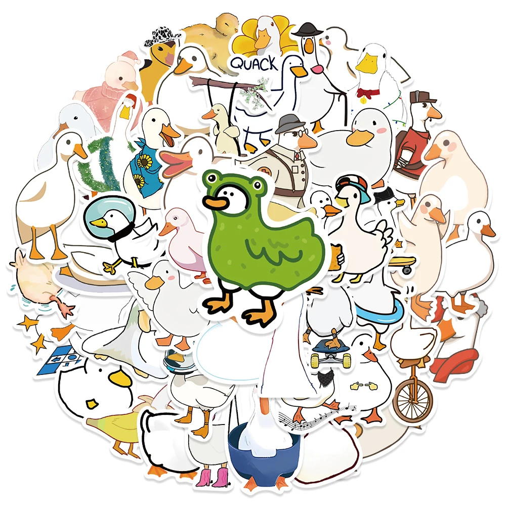 50Pcs Mixed Cartoon Duck Stickers Cute Animals Waterproof Decals to DIY Helmet Skateboard Laptop Motorcycle Cool Kids Gifts