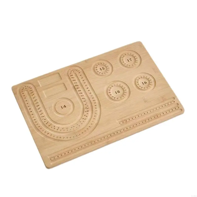 U-förmiges Armband-Design-Board, Perlenbrett, Matten, Halskette, Perlen, Schmuck-Organizer, Schmuckherstellung, Tablett, Werkzeug, Massivholz – Detail 5
