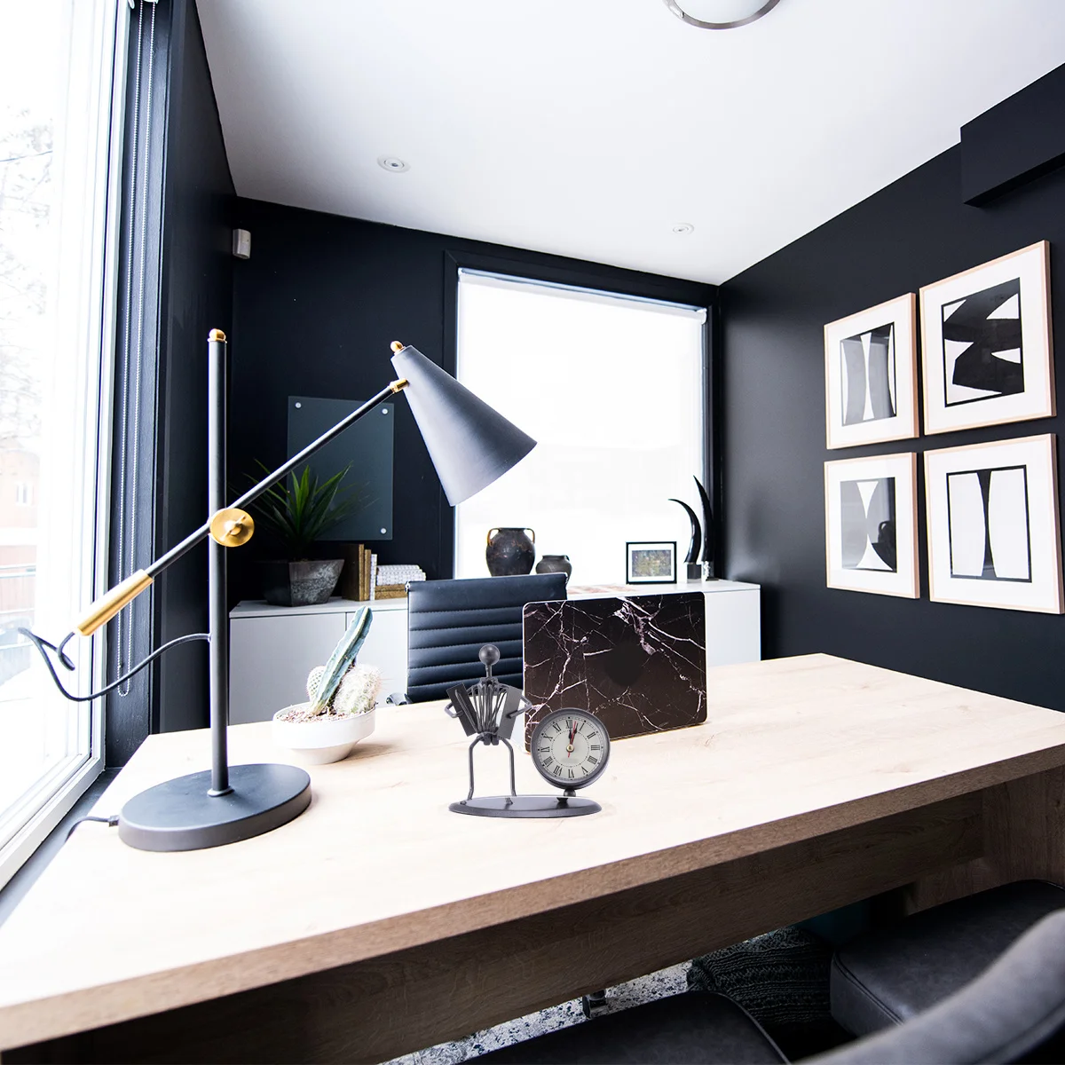 

Decor Nordic Style Metal Desk For Home Bedroom Office Metal Alarm Clock Craft Table Clock Vintage Timepiece