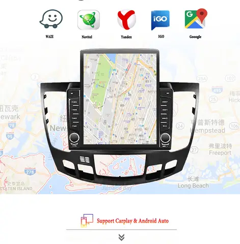 현대 소나타 NF 2008 - 2010 GPS 네비게이션 자동차 지능형 시스템 카플레이, 안드로이드 자동 비디오 음악 플레이어, 9.7 인치