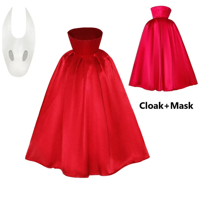 Kids Cartoon Ghost Cape Cosplay Fantasy Game Hollow Knight Costume Cos Knight Cloak Halloween Carnival Gifts Party Children Suit