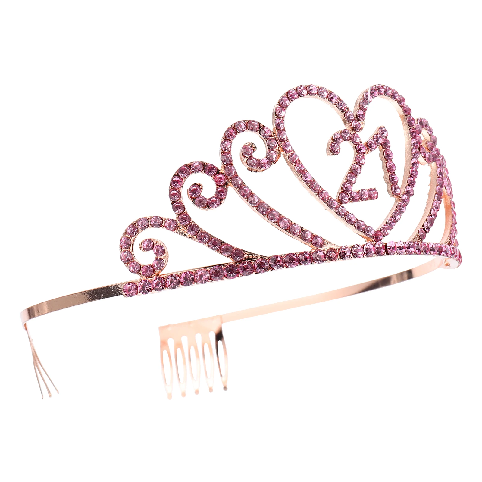 

Birthday Crown Tiara Alloy Birthday Crown Party Headdress Hair Decor Pink Supply Cake Accessories Hairstyling Tools