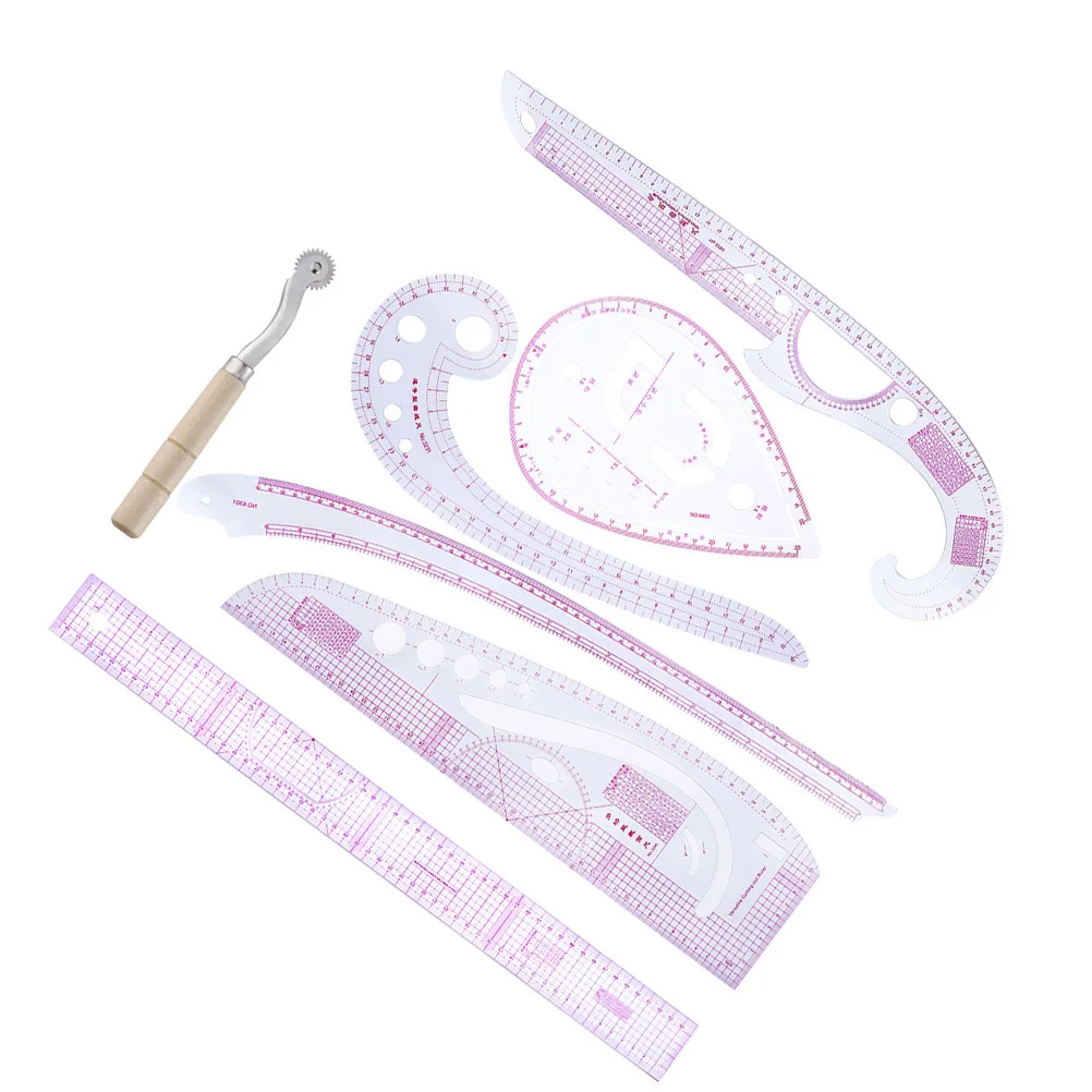 

7pcs Sewing Measuring Set Clear Scale High Accuracy Tailor Rulers For Clothing Design Cutting Drawing Tools Grading Pattern