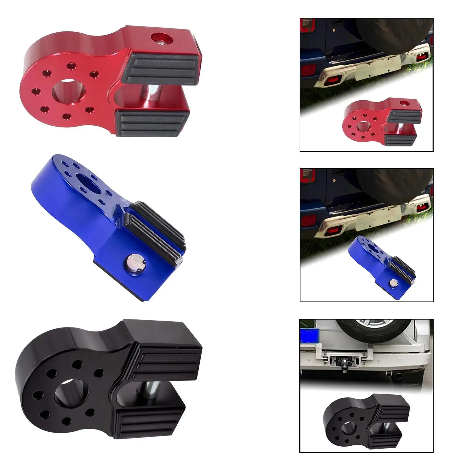 

Generic Winch Shackle Mount Towing Accessory Automotive Towing Tool Aluminum Alloy Connector Towing Hook Mount for Truck