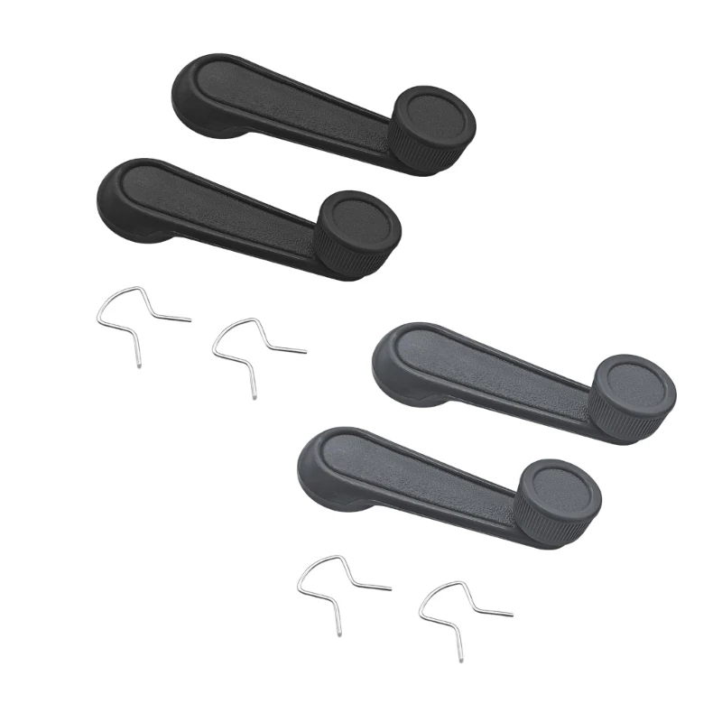 Car Window Crank Handle Replacement Pair, Ribbed Knob Nylon Lever Set for Worn Manual Door Window Repair Tasks 6926010030 D7YA