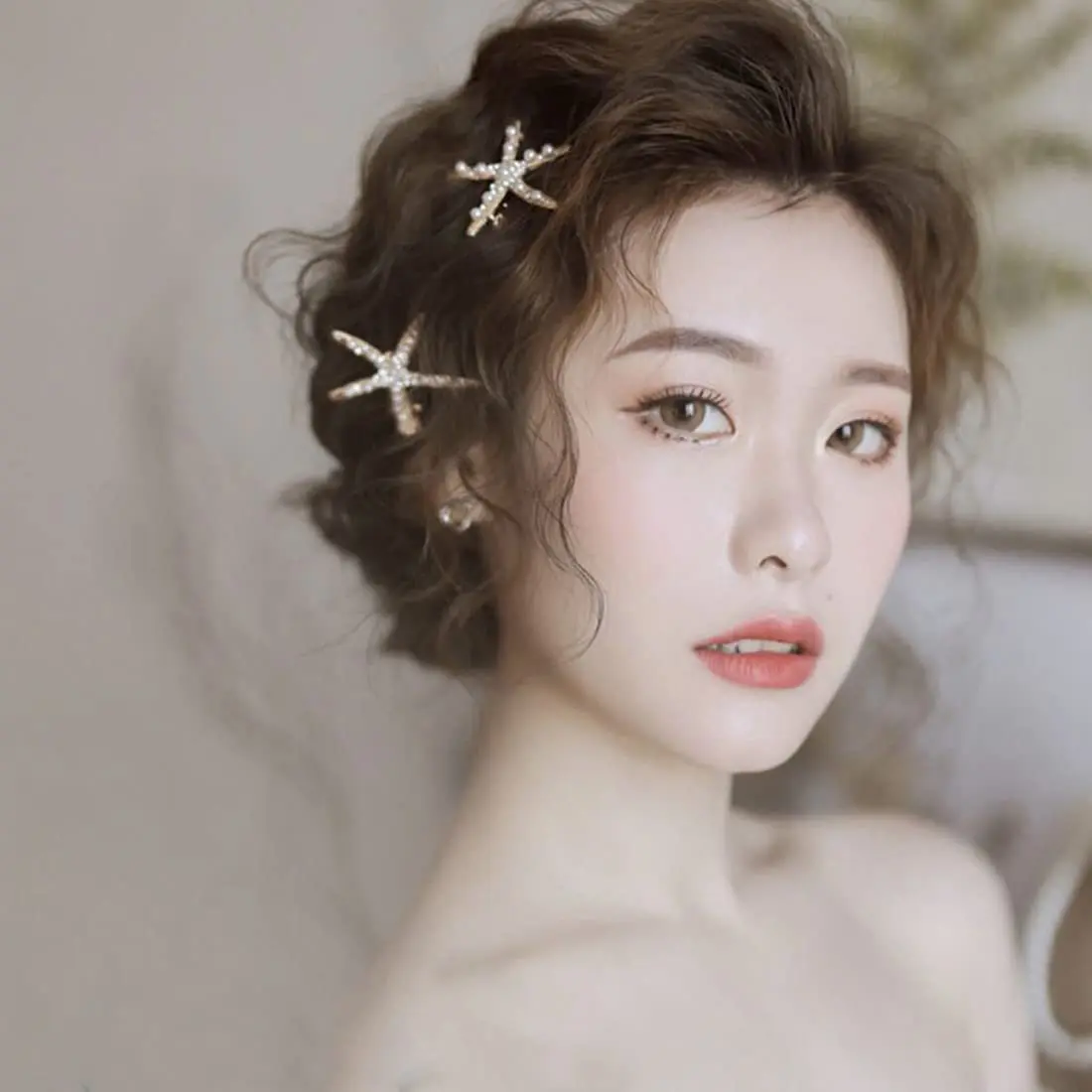 Starfishes-수제 불가사리 헤어클립, 바다 스타 골든 헤어핀, 헤어 액세서리, EA, 5 개