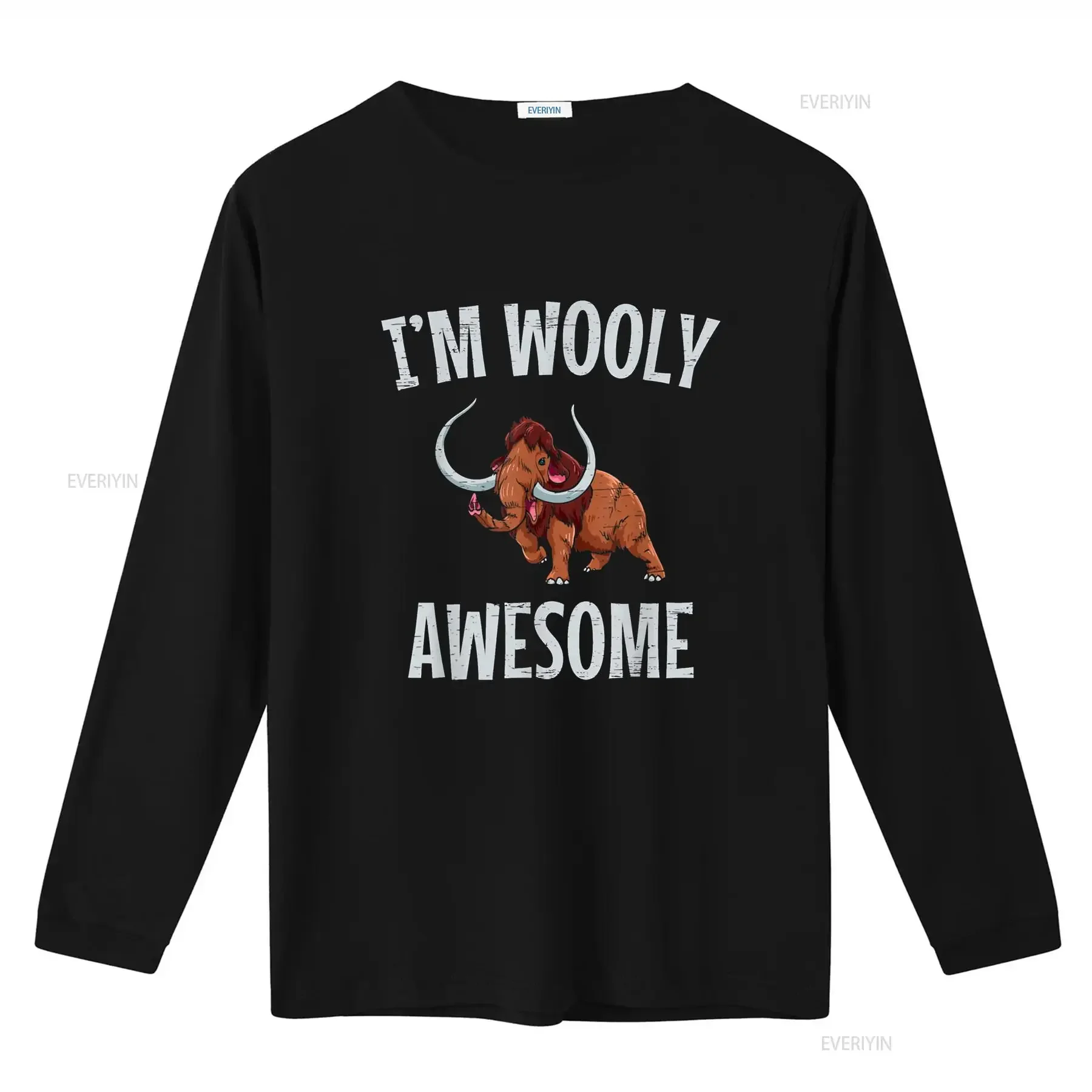 تي شيرت I am Wooly Awesome Long Tusks Woolly Animals تي شيرت عتيق مغسول على الموضة ملابس أنيقة مريحة قليلاً #3