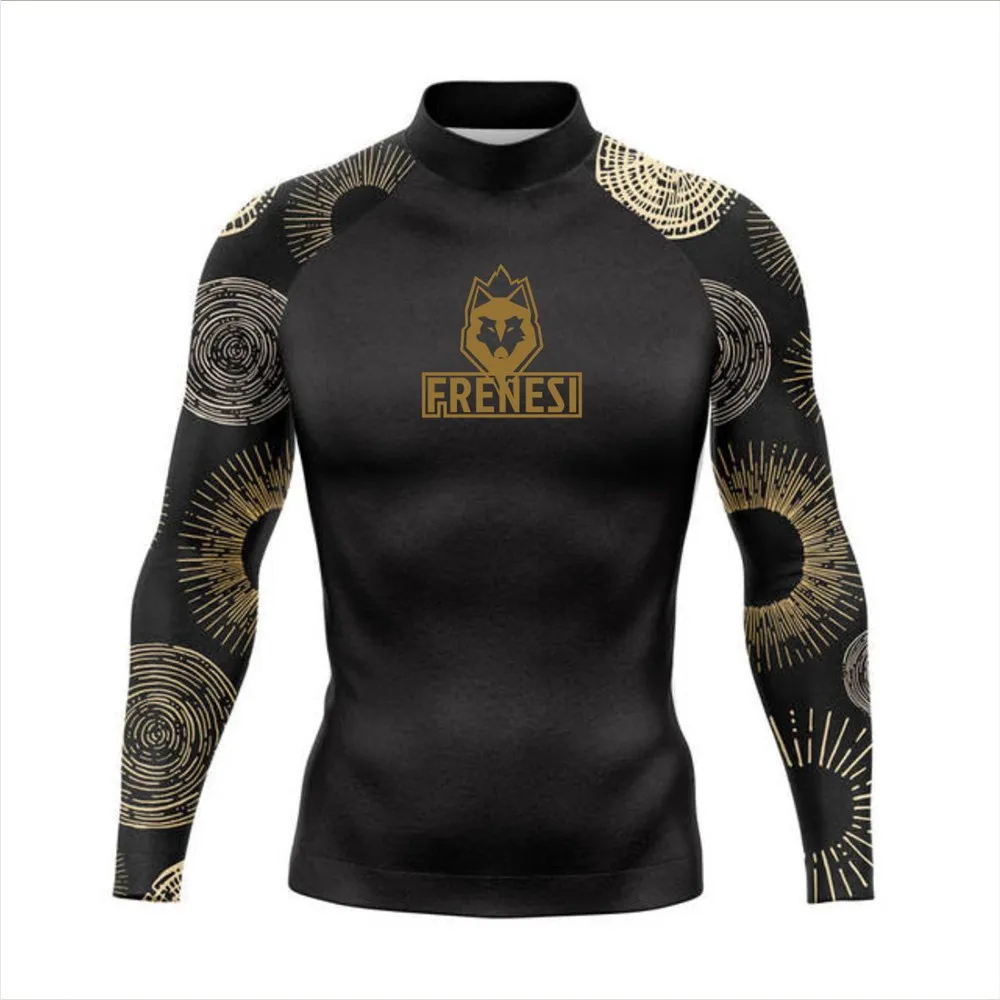 Men Surf Rash Guard Long Sleeve UV Sun Protection Basic Skins Surfing Suit Diving Swimming Tight T Shirt Rashguard Gym Clothes