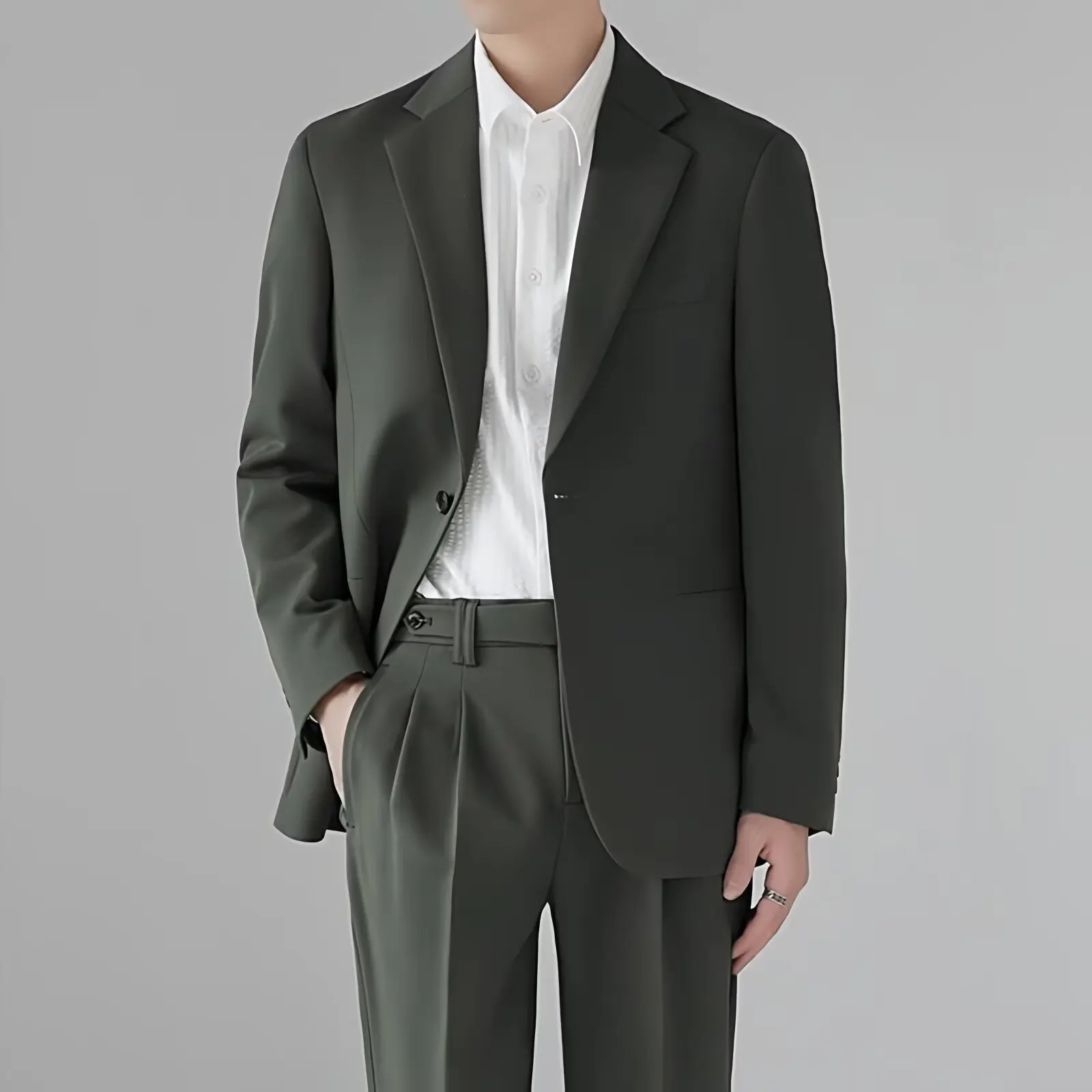 Suits Men's Fashionable Banquet Tailored Solid-color Dance Singer Trendy Host Casual Wedding Banquet Dress Performance Suit