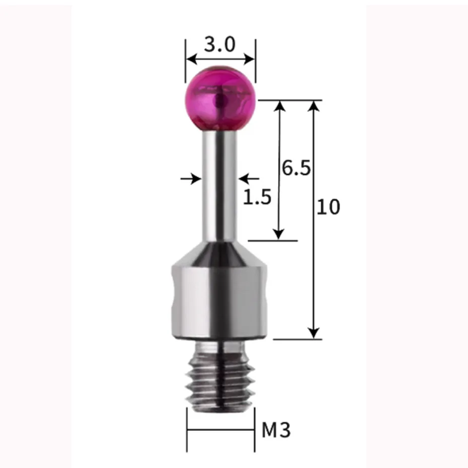 

M3 Renishaw stainless steel rod anti magnetic three-dimensional probe for measuring ruby three-dimensional probe 2.0/3.0/5