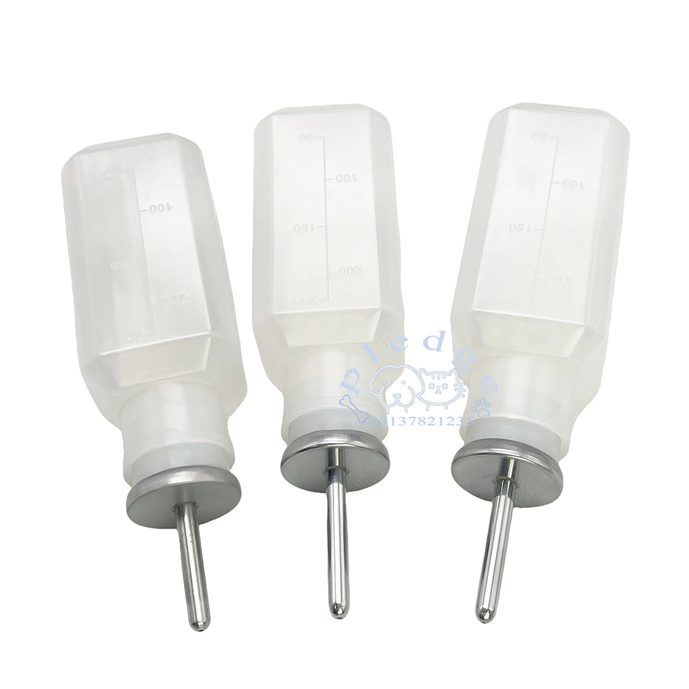 5PCS/10PCS 250ml PP Square Rodent Water Bottle with Scale Chew-proof for Lab Rats & Mice Scientific Experiment Accessory