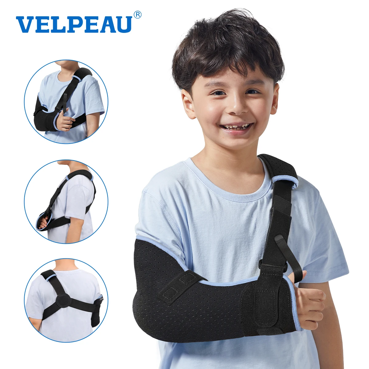 VELPEAU Kids Arm Sling Medical for Forearm Fixation and Postoperative Care, Breathable Shoulder Sling Support for Children