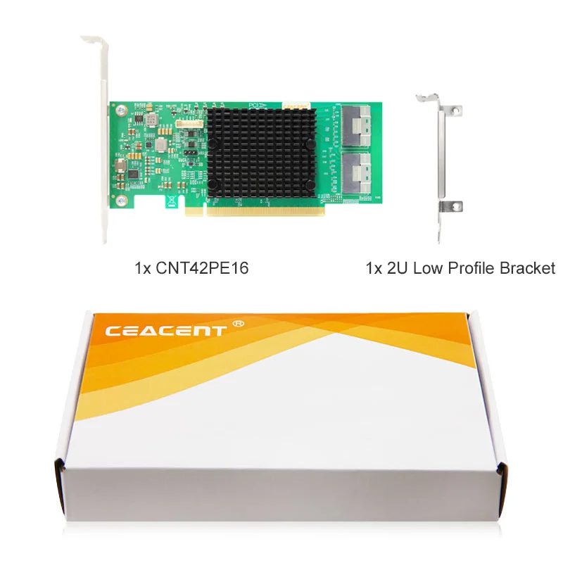 Imagem -05 - Ceacent-adaptador Nvme Gen4.0 Chip de Leitor Pcie4.0 Pcie 4.0x16 Sff8654 x8 de Portas Suporte até 4x Nvmegen4.0 Cnt42pe16