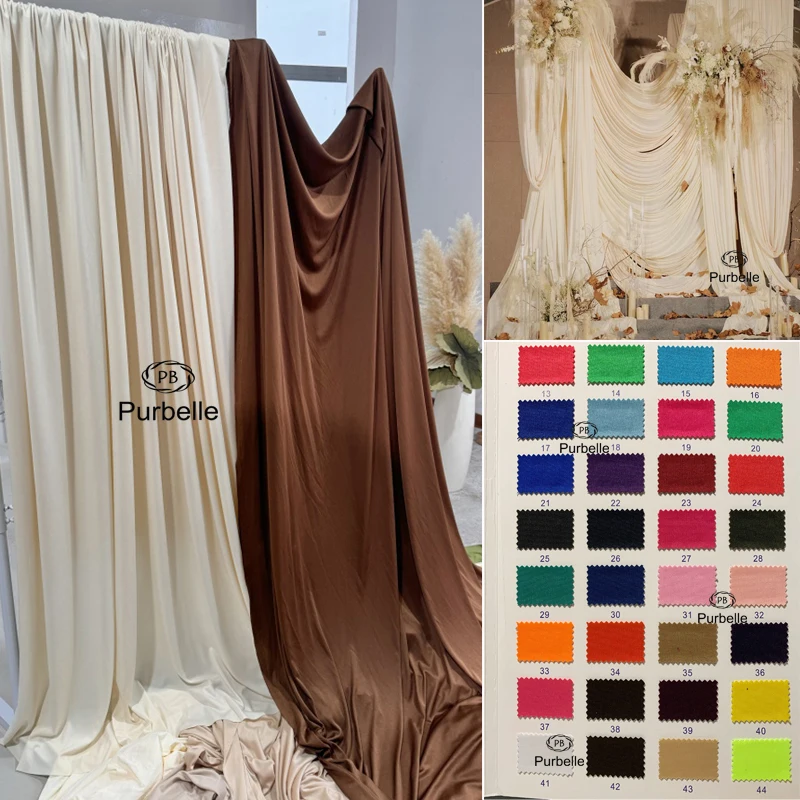 Arrière-plan en tissu extensible crème ivoire, décoration de fête de mariage, rideau, vêtement élastique, matériel de couture, doublure de robe, bricolage
