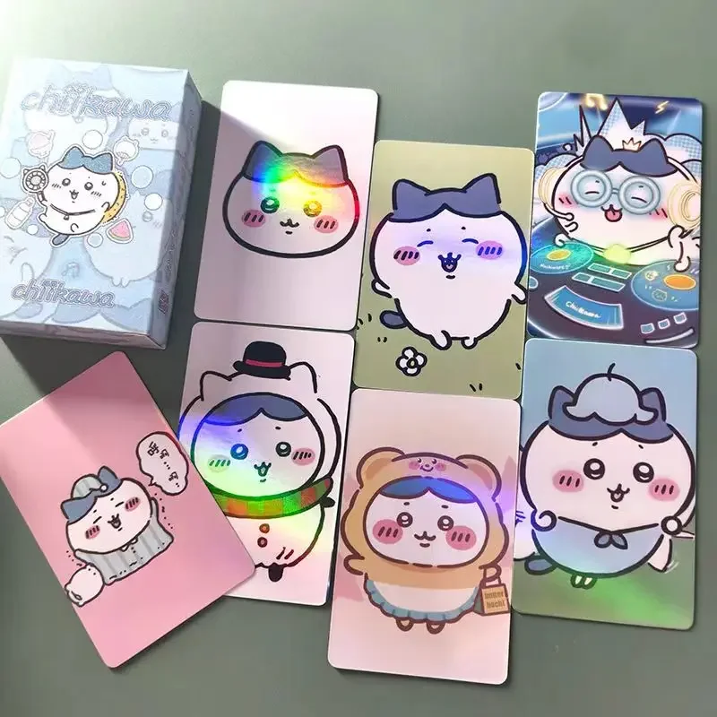 50 stuks Chiikawa presa Pris Itt Laser kleine kaarten, schattig Hachiware randapparaat ómraca foto LOMO kaarten decoratieve geschenken collectie decoratie