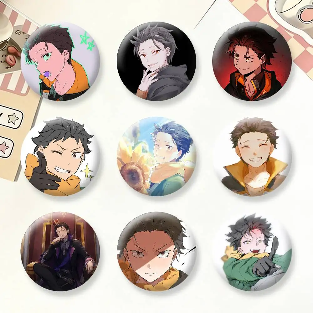 Anime Re Z-Zero Natsuki Subaru Badges Creative Tinplate Button PinsBrooch Badge Clothes Backpack