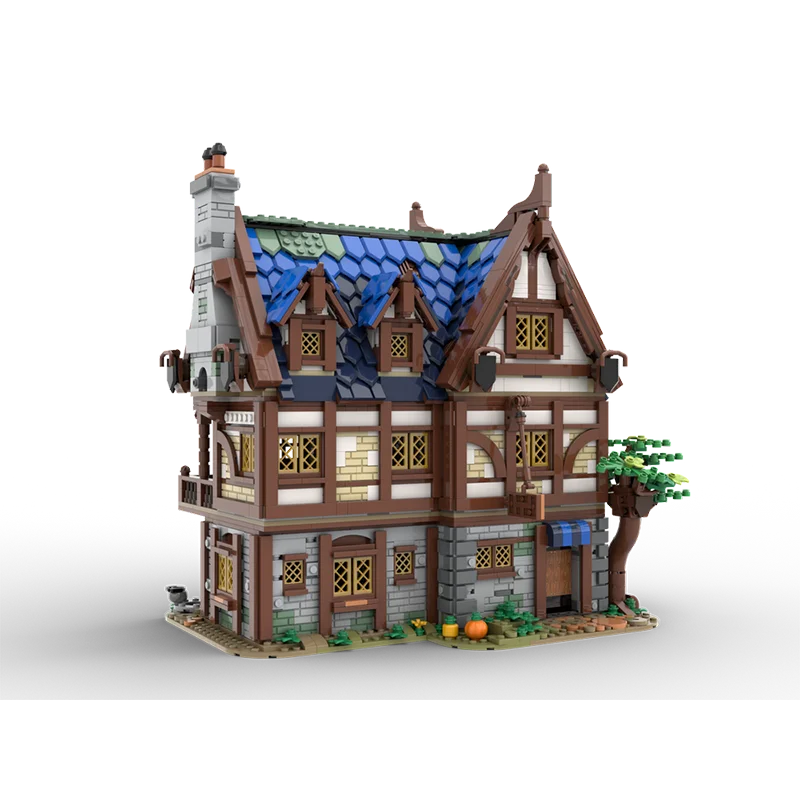 Street View Series MOC-119495 Medieval Tavern & Inn Building Block DIY Model Collection Experts Assembling Puzzle Brick Toy Gift