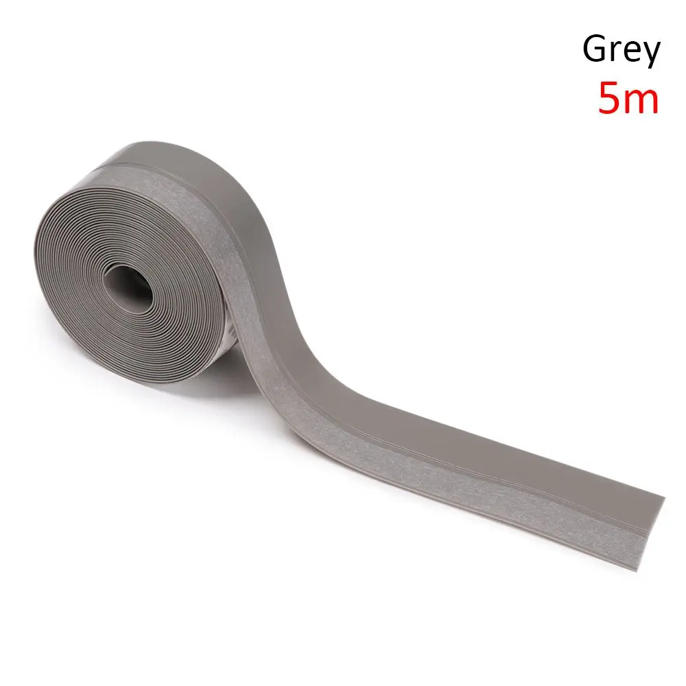 1m/3 Meters/5m Home Decor Bathroom Tape Door Window Silicone Rubber Sealing Strip Wall Sticker Moldproof