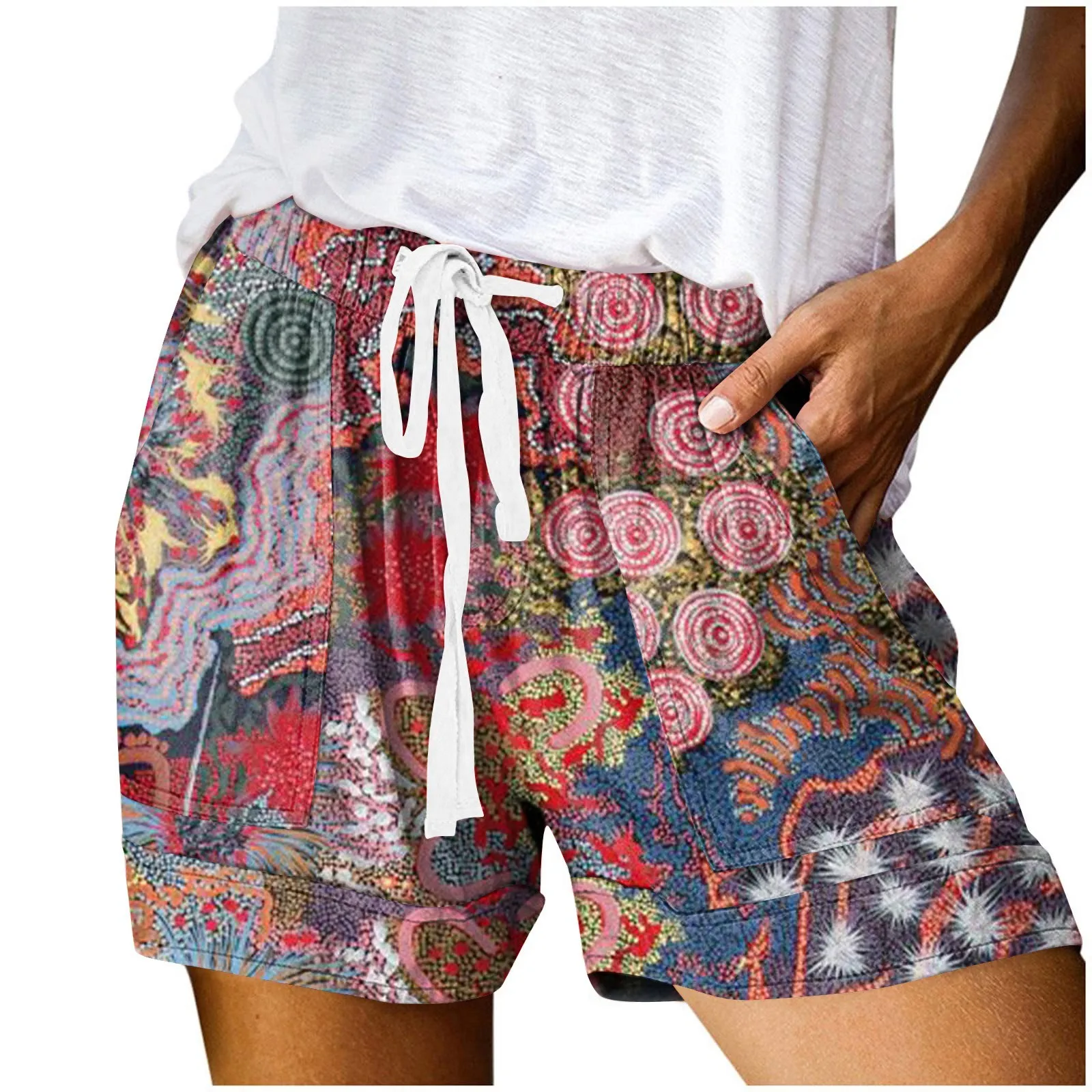 Bermuda Shorts Vrouwen Sport Shorts Zomer Bloemen Hoge Taille Print Shorts Vrouwen Mode Plus Size Casual Basic Korte Broek