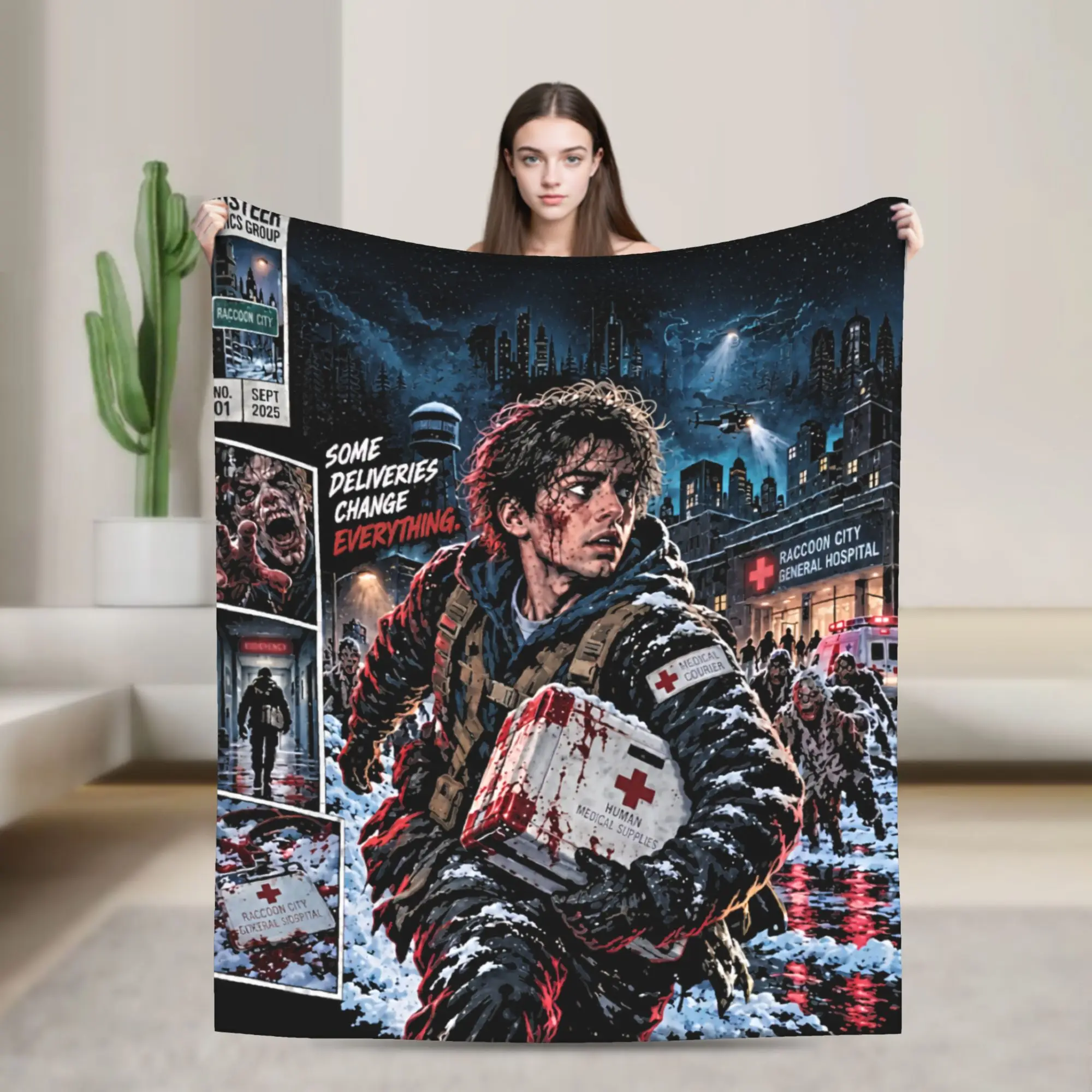 Bryan Hodukavich Medical Courier 2026 RE Movie Knitted Blanket Fleece  Soft Throw Blankets for Bed Bed Rug