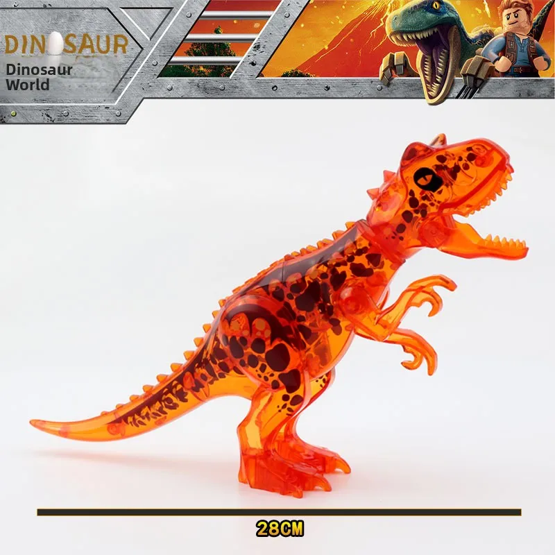نموذج لعبة ديناصور جوراسيك كبير الحجم، تنين الوحش الجنوبي، تنين السيف، تيرانوصور، مكعبات حيوانات واقعية #2