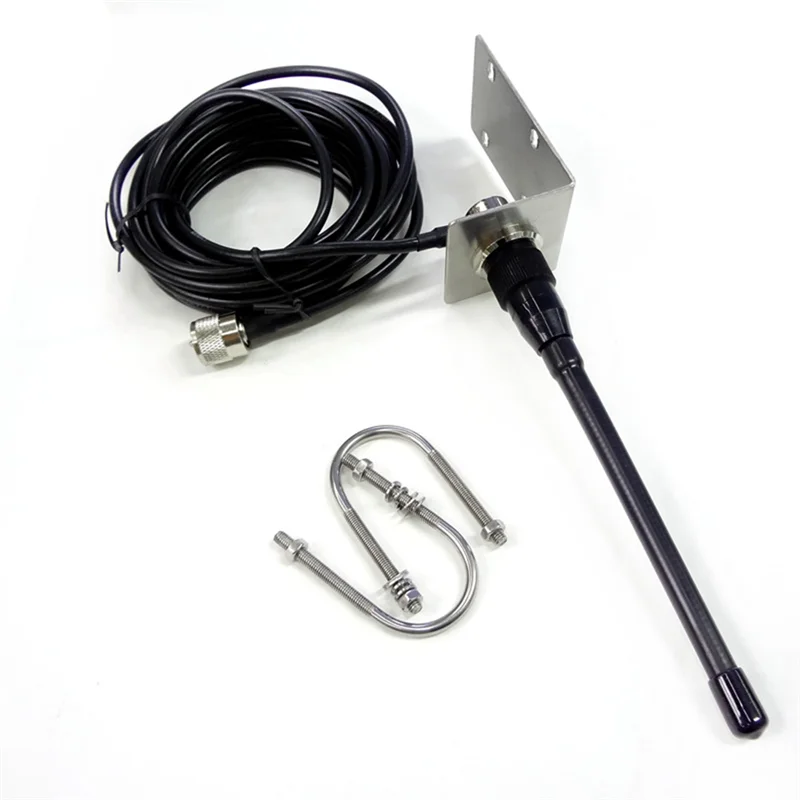 VHF Marine Antenna 156-163Mhz Rubber Waterproof Mast Aerial with 5M RG-58 Cable for Boat Sailboat Yacht YDH