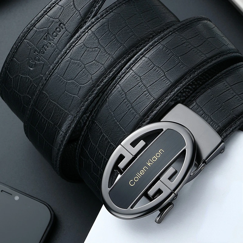 CoilenKlaon Belts For Men Luxury Designer Brand  Logo Fashion Automatic Belt Men Leather Waist Straps