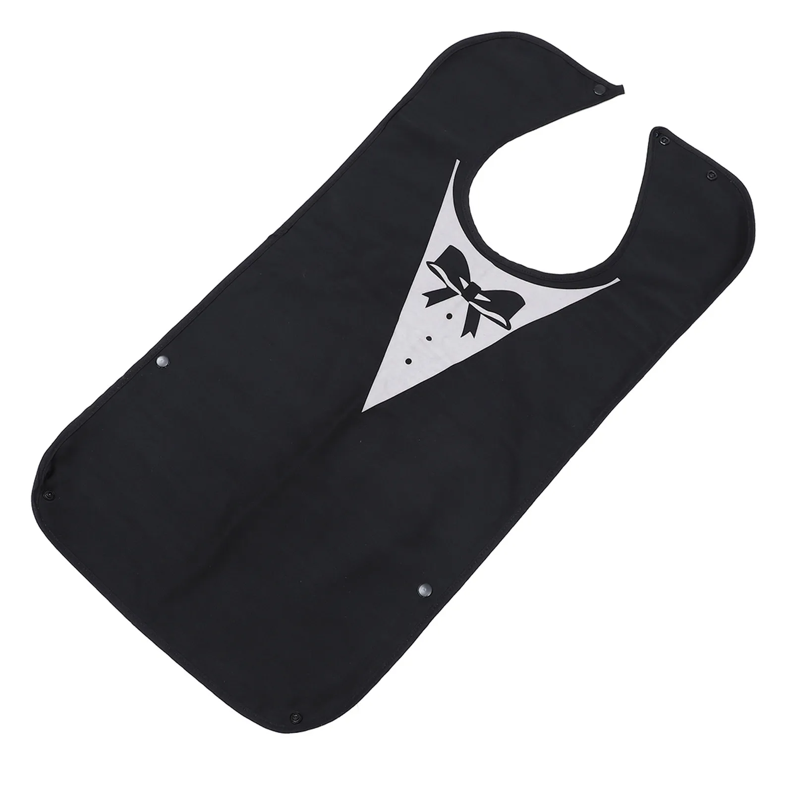 1Pcs Comfortable Polyester Adult Bib Adjustable Short Apron for Eating Rice Pocket Saliva Holder for Seniors Bedridden Users