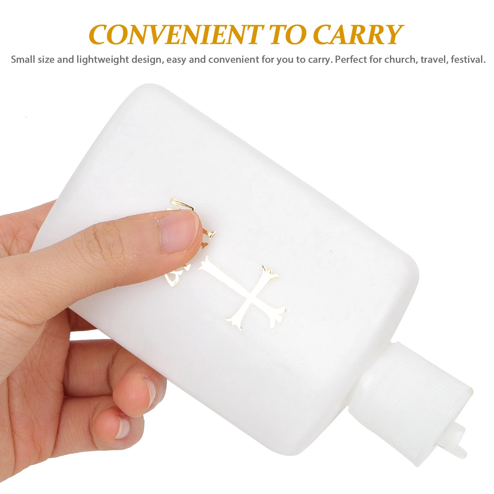 

4Pcs Holy Water Bottles Chic Cross Pattern Fine Workmanship Ideal for Church Travel Festival Wedding Baptism Gift