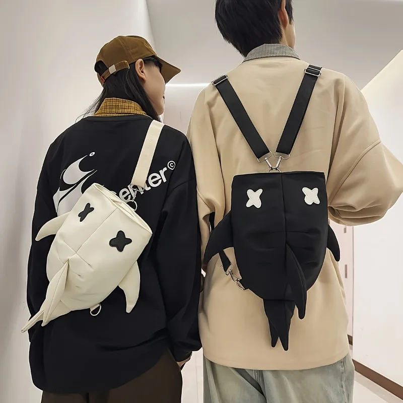 

Japanese New Shark Backpack, Versatile Large Capacity Backpack for Couples, Men's Casual Travel Trend Shoulder Bags