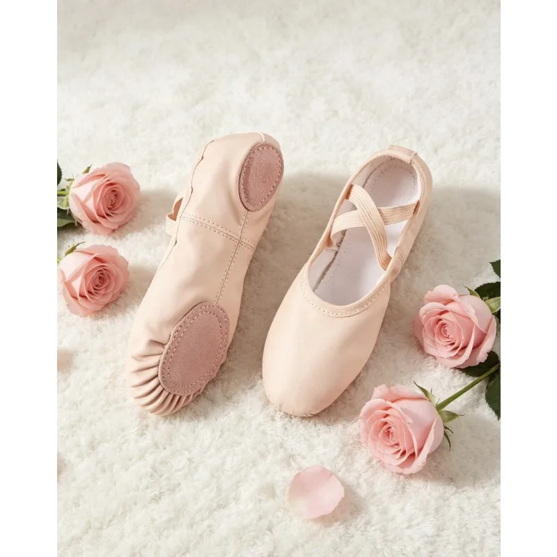 Kid Ballet Dance Shoes PU Leather Soft Sole Anti Slip Popular Exam Training Footwear Daily Practice Wear Beginner Dance Sneakers