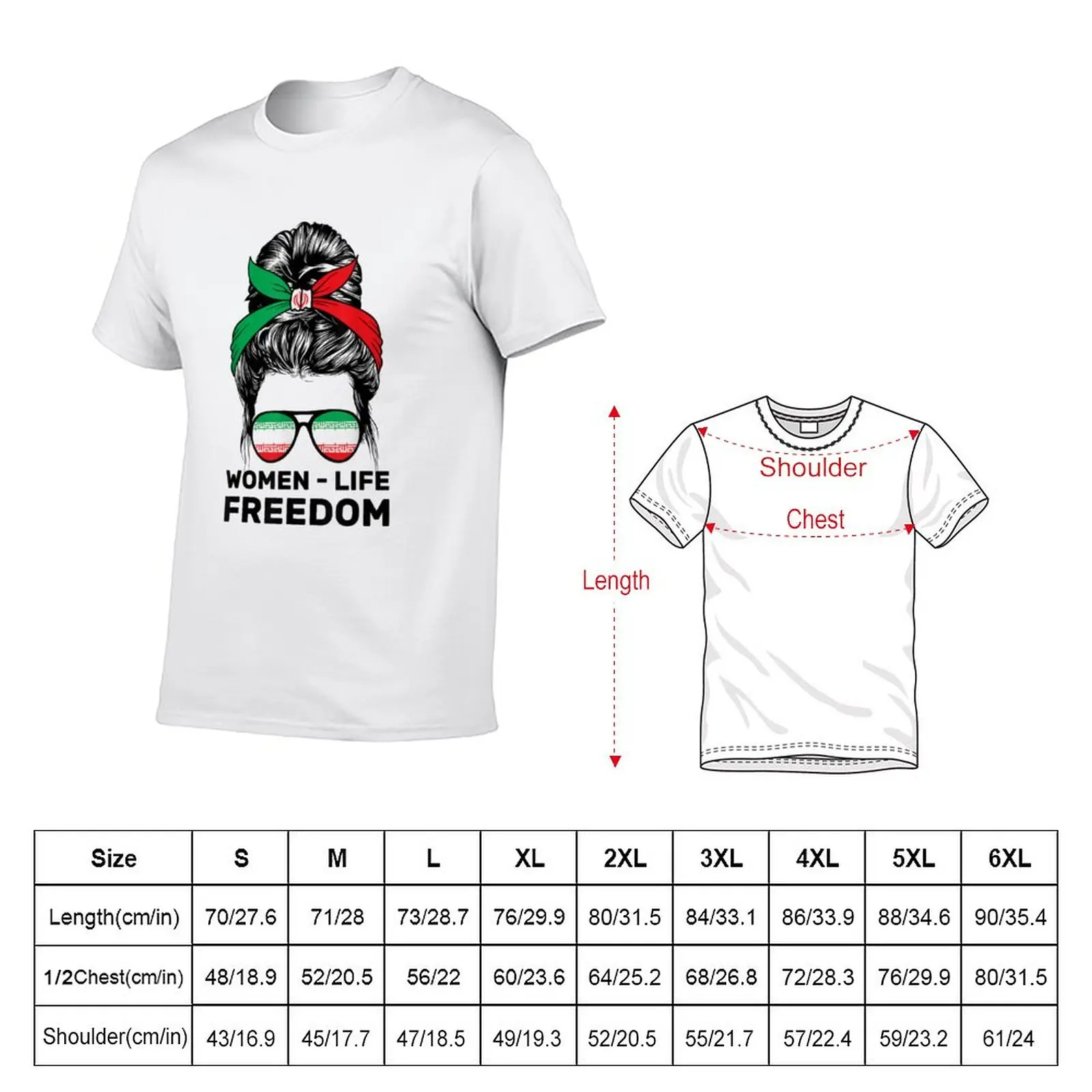 New women life freedom free iran messy bun iranian flag T-Shirt summer tops sweat shirts Tee shirt mens t shirts casual stylish