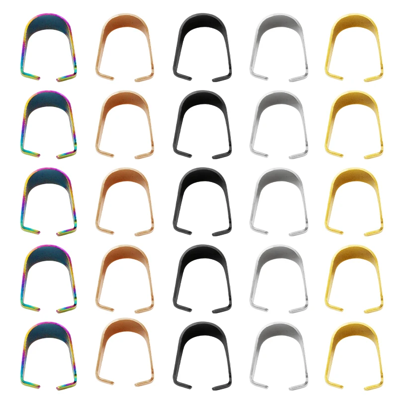 

50/100pcs Stainless Steel Clip Pendant Clasp Melon Seed Buckle DIY Charm Connector Jewelry Making Finding Necklace Accessories