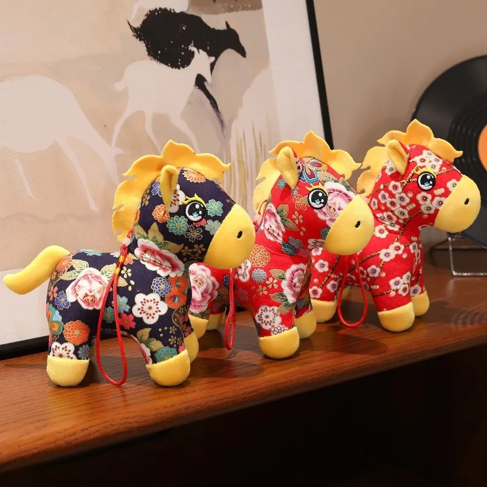 

Stuffed Animal Horse Plush Doll Hanging Decor 20 cm Pony Pendant Chinese Style Year of The Horse Mascot Plush Pony Pendant Gift
