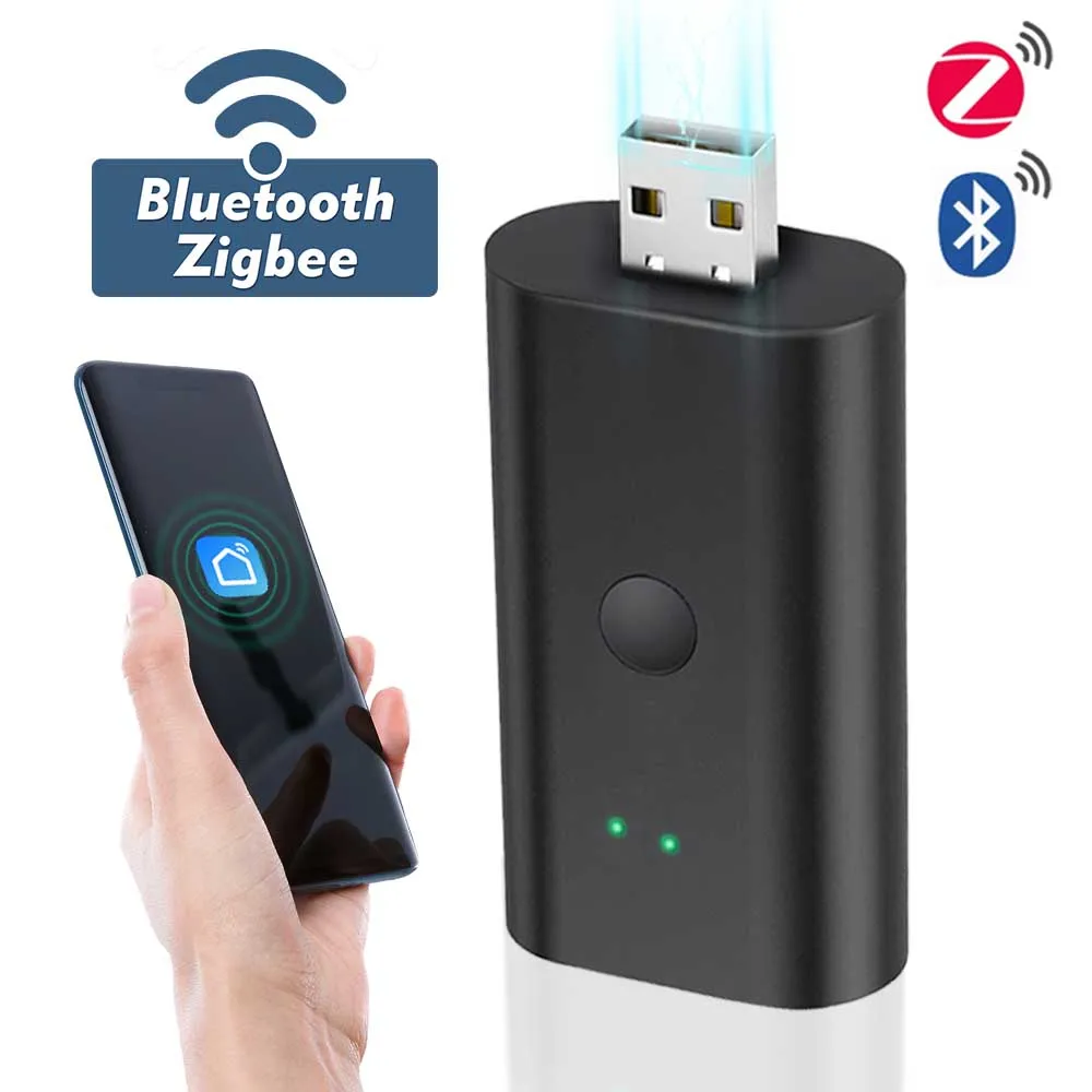 USB Zigbee Gateway Zigbee Support & Bluetooth-compatible Remote Control via Tuya Smart Life App Garden Smart Home Automation Hub