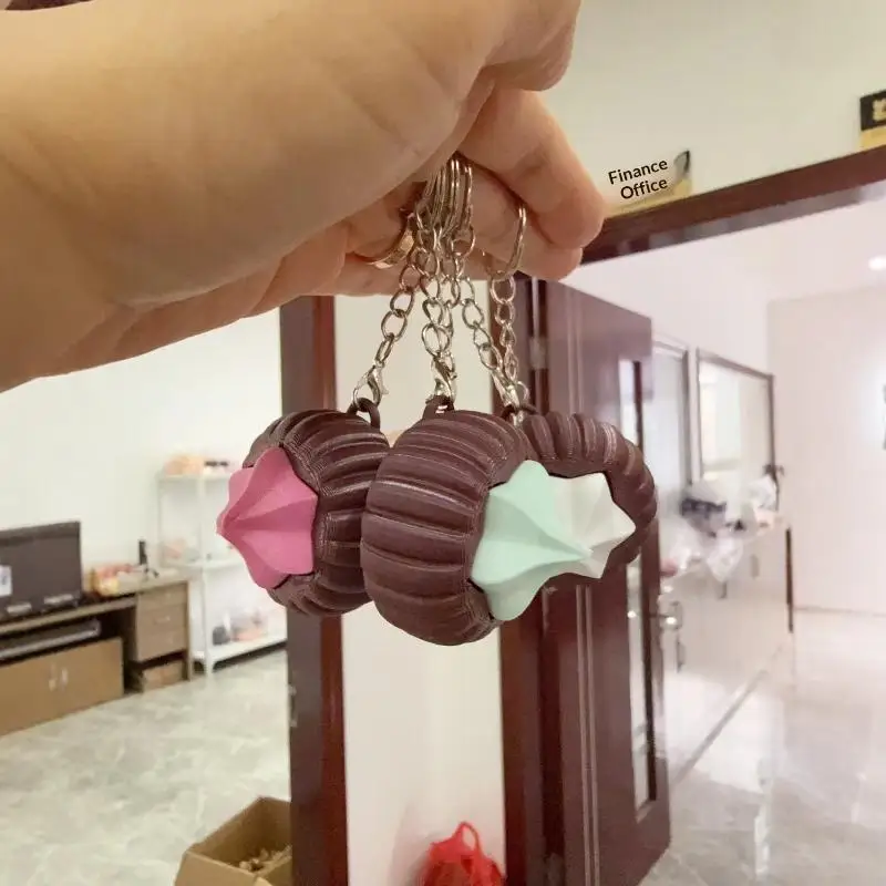 3D Printed Ice Cream Clicker Fidget Toy With Satisfying Click Sound And Keychain Perfect For Stress Relief Kids And Adults