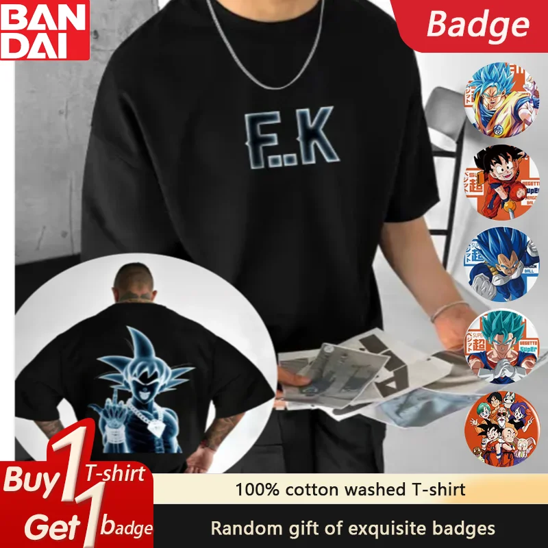 

Dragon Ball Summer Men's T-Shirt Japanese Anime Goku Kakarot Cotton Y2K Harajuku Boy Children's Trend Short Sleeve