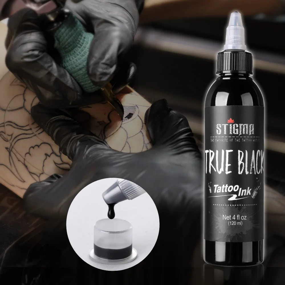 DJBS 120ML Tattoo Black Ink Professional Tattoo Pigments Permanent Makeup Pigment Body Art Painting Tattoos Equipment Tool