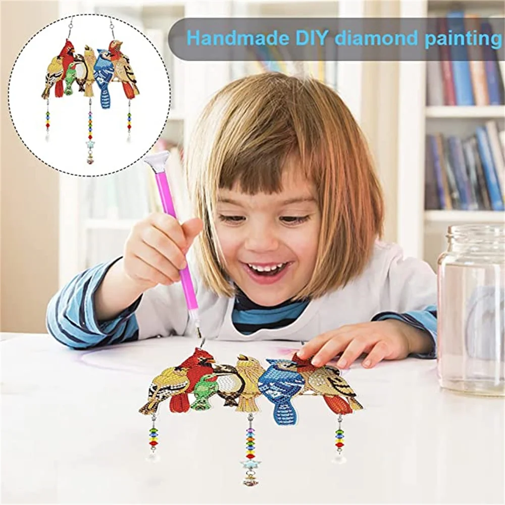 5D Diamond Painting Wreath Kits,DIY 5D Diamond Art Painting Wreath Wind Chime, Diamond Crystal Wind Chimes Embroidery Kit