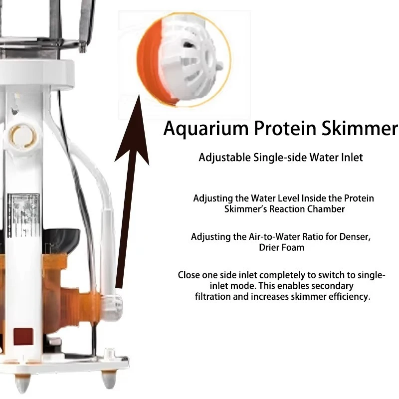 2025 New MJ-SK Series Aquarium Protein Skimmer Dual Needle Wheel Adjustable DC Water Pump Explosion Proof Coral Reef Fish Tank