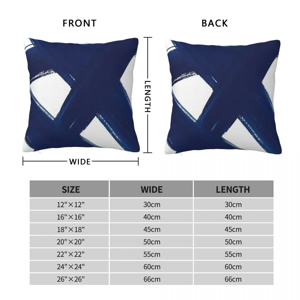 Abstract Indigo Brushstrokes Pillowcase Polyester Linen Velvet Pattern Zip Decorative Sofa Cushion Cover