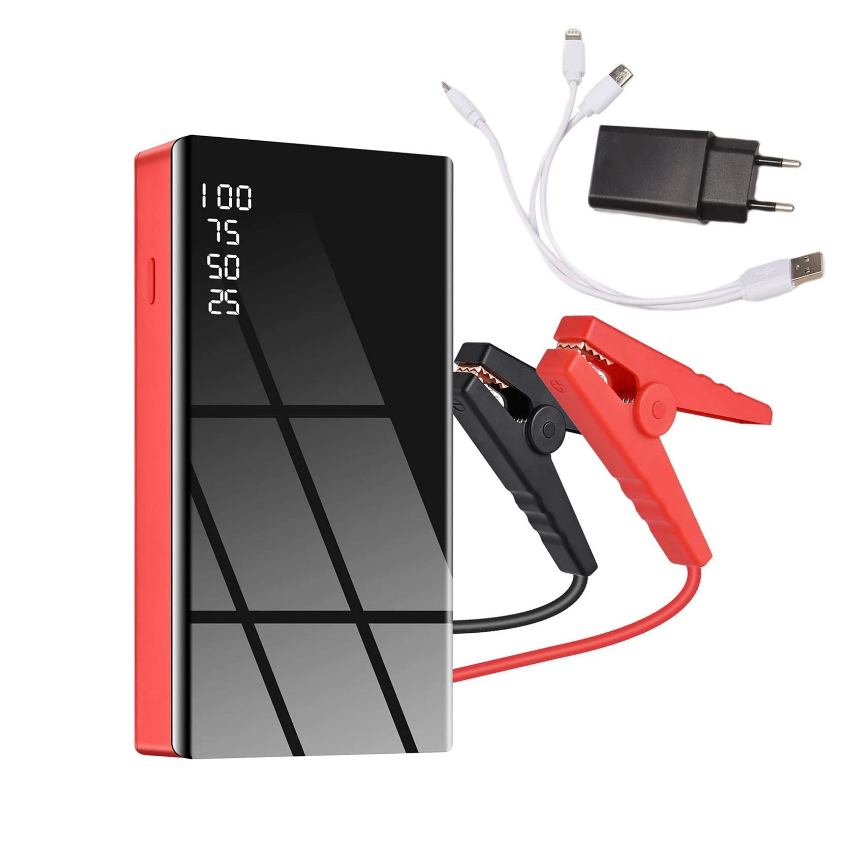 Car Jump Starter, 600A Peak 12V Output Portable Battery Booster for Below 3.0 L Engine, with Clamp,