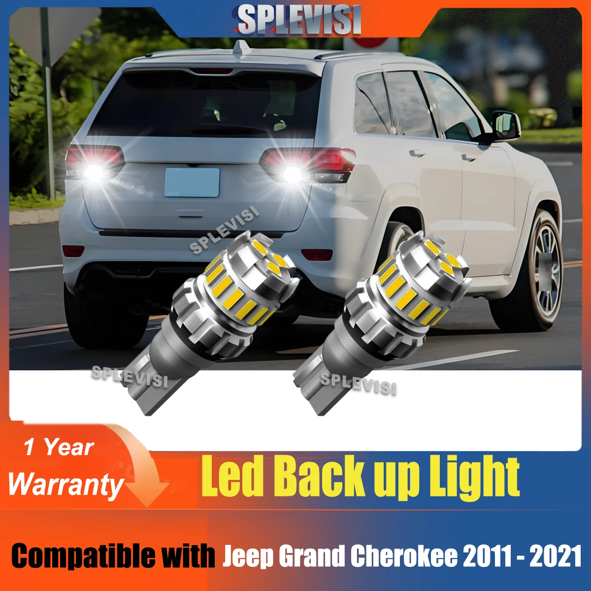 

2pcs DC 12V T15 Aluminium Car Brakeup Reverse Light W16W 6000K Xenon White For Jeep Grand Cherokee Patriot Renegade Compass