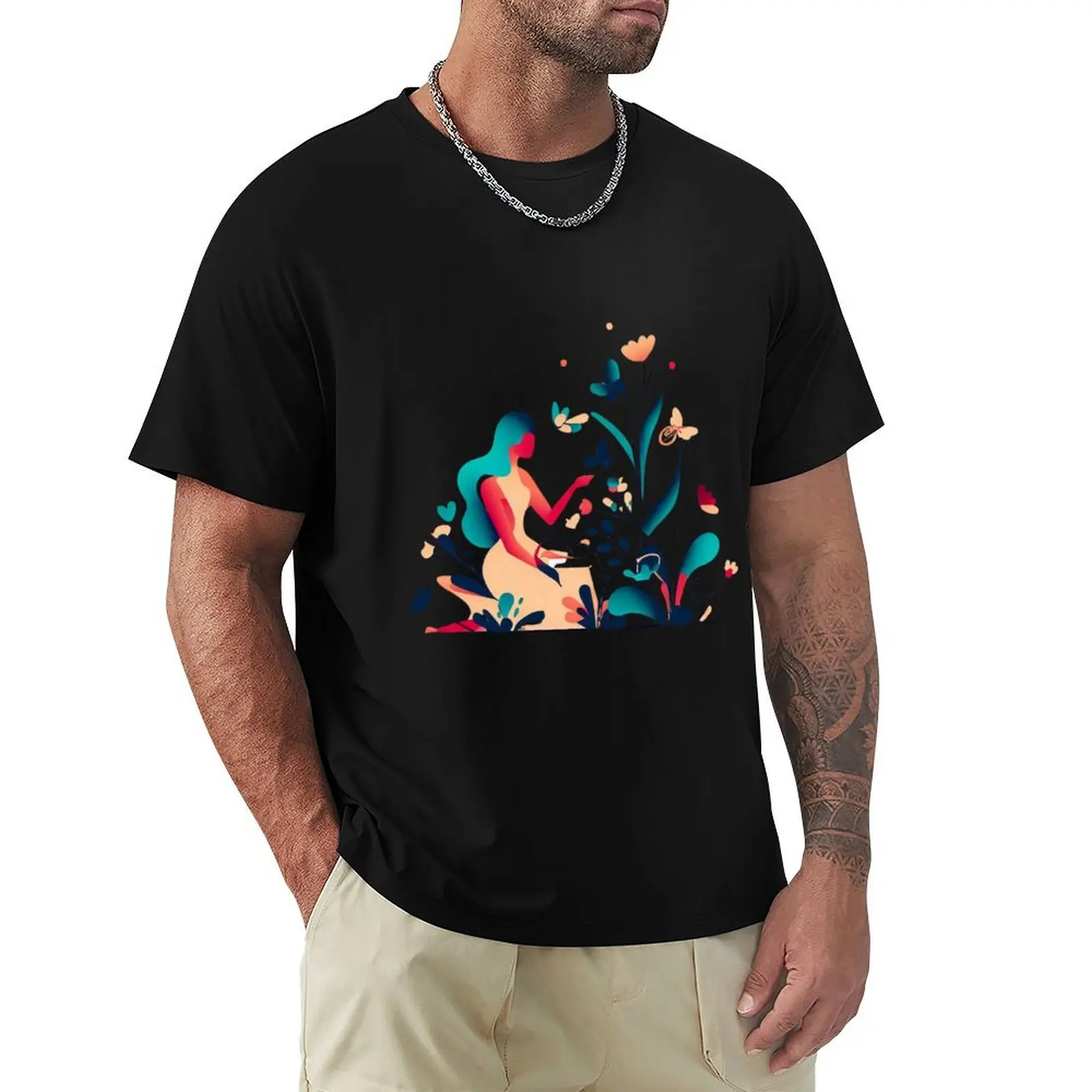 Enchanting Blooms: Fashion and Products Inspired by the Graceful Hydrangea Girl T-Shirt printed t shirts for man T-Shirt