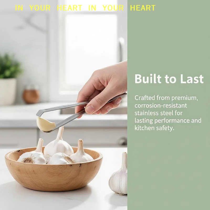 【X】Stainless Steel Garlic Peeler Clip Non-Slip Ergonomic Grip for Camping Picnic Outdoor Garlic Peeling Tool