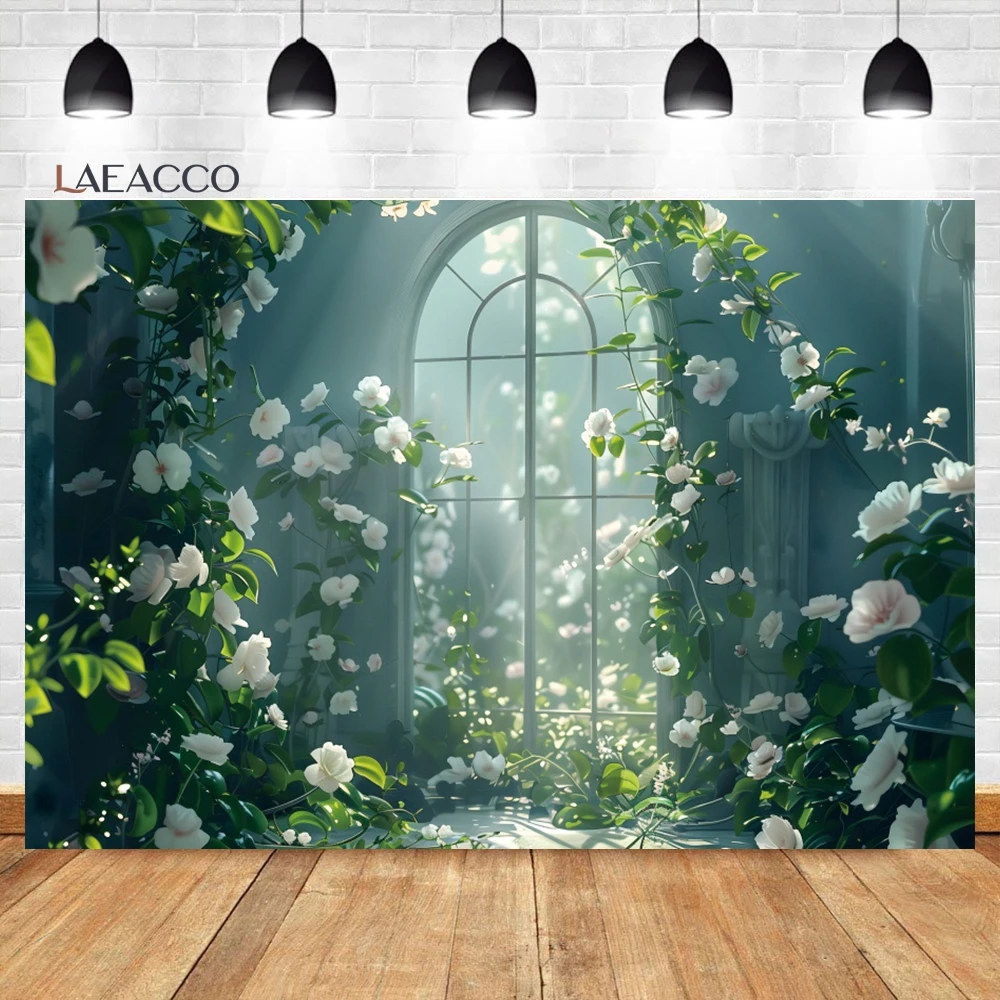 Laeacco Fantasy Forest Garden Backdrop Spring Fairy Flowers Butterfly Girls Birthday Wedding Porttrait Photography Background