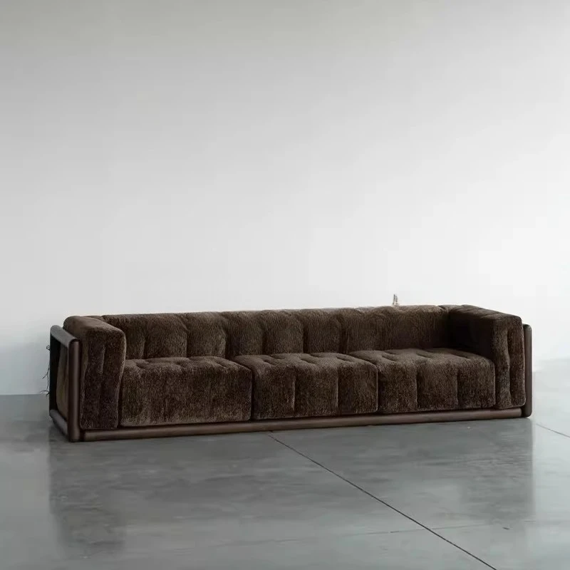 

American light luxury lazy comfortable sofa retro industrial style bar cafe office straight row three or four seat sofa