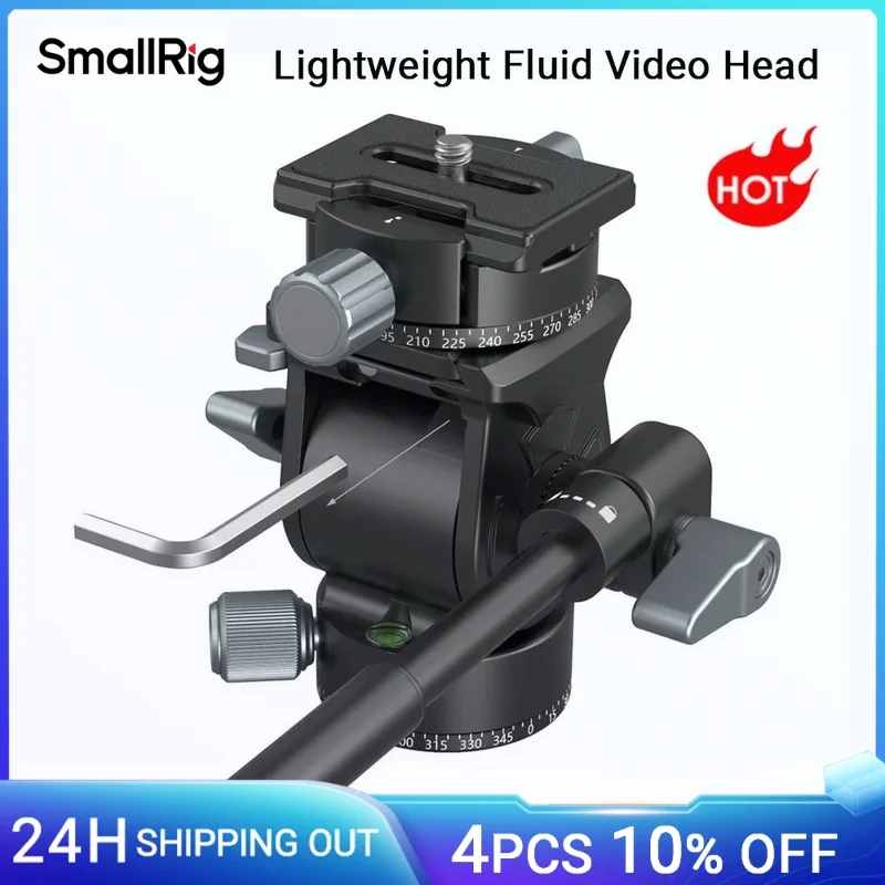 

SmallRig Lightweight Fluid Video Head 360° Swivel with a Removable Telescopic Handle Adjustable Lightweight Portable 3457