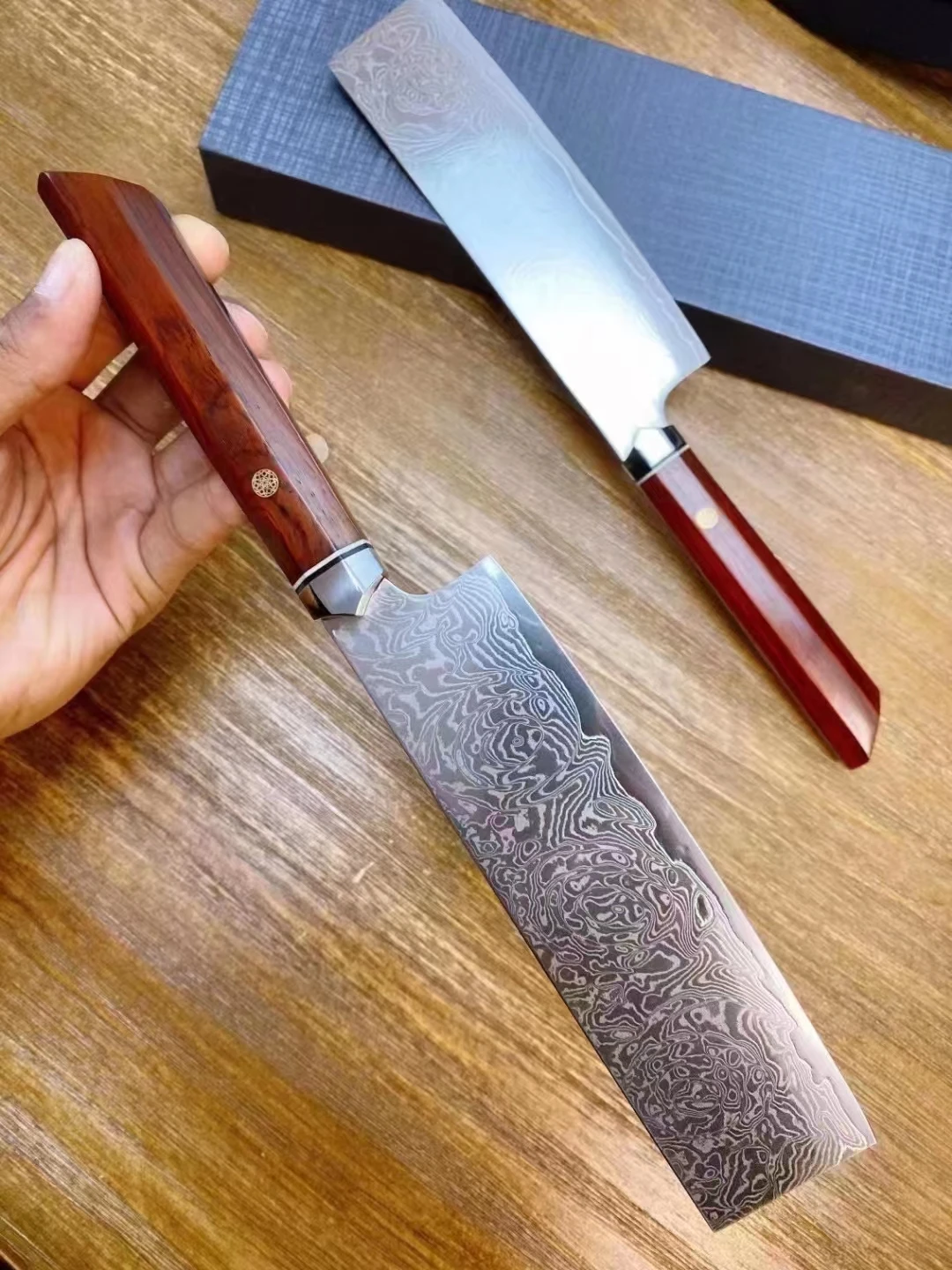 

6 Inch Nakiri Knife 67 Layers Damascus VG10 Steel Blade Roseood Handle Sharp Chefs Cleaver Slicing Kitchen Knives Cooking Tools