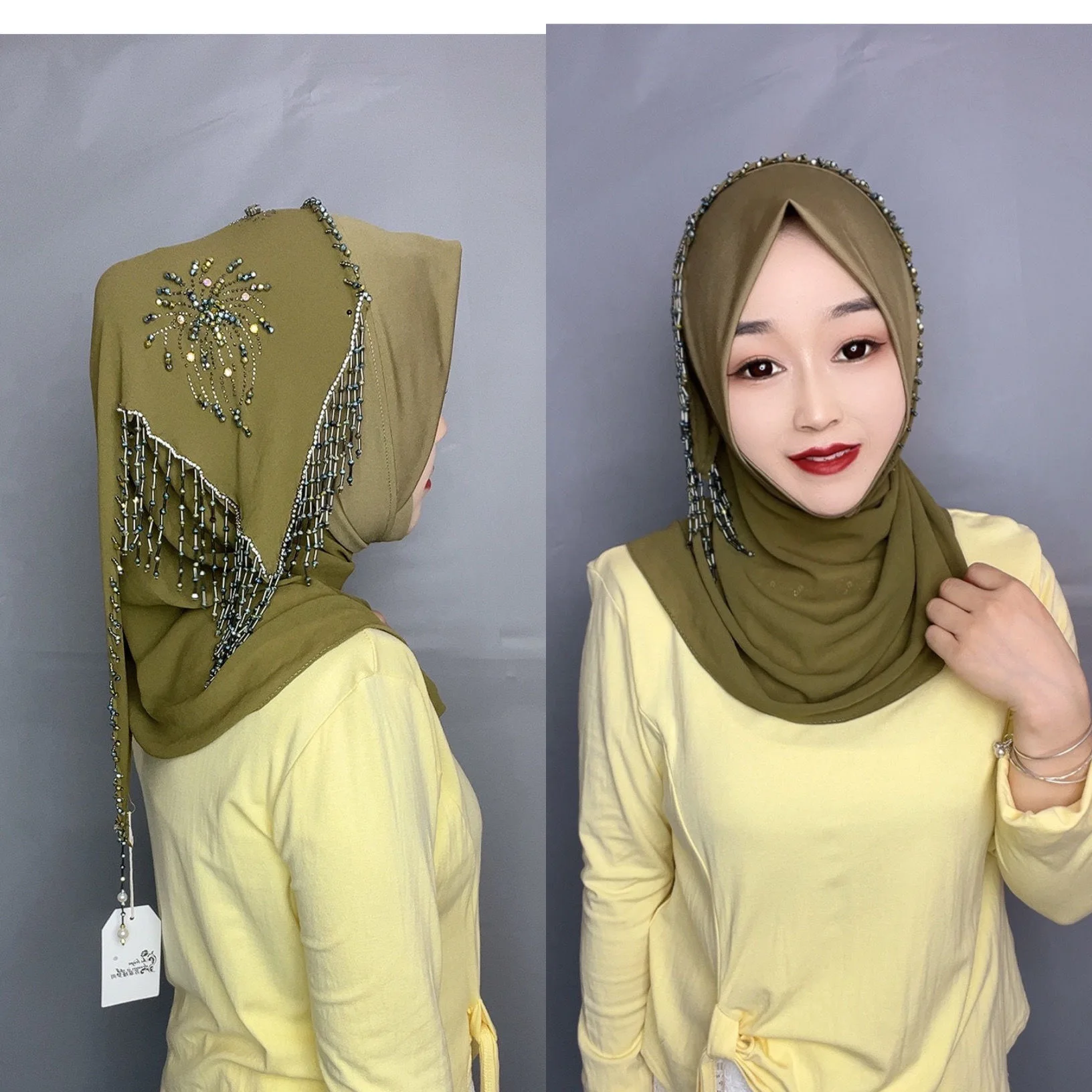 

Свадебный душ, мусульманские женщины, бисер, хиджаб, шарф Шейла